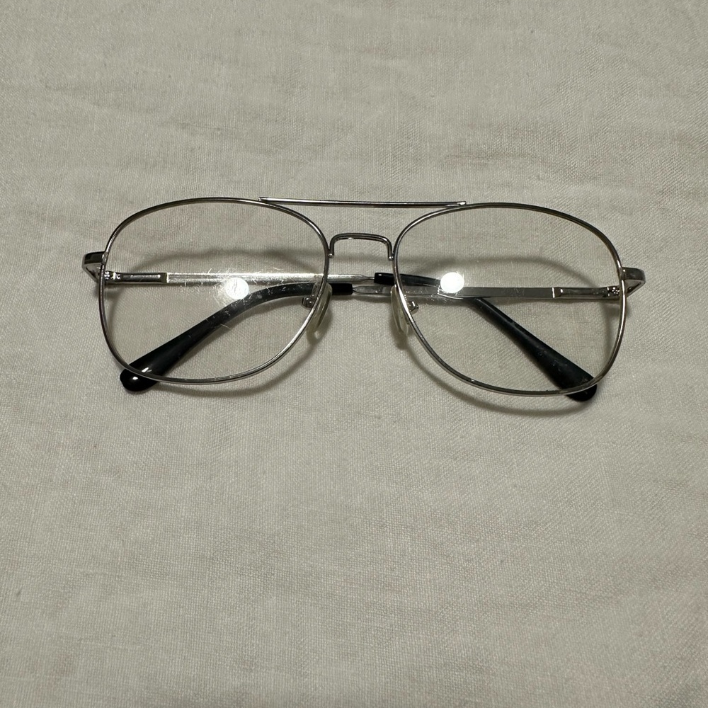 Silver Clear Lens Aviator Glasses